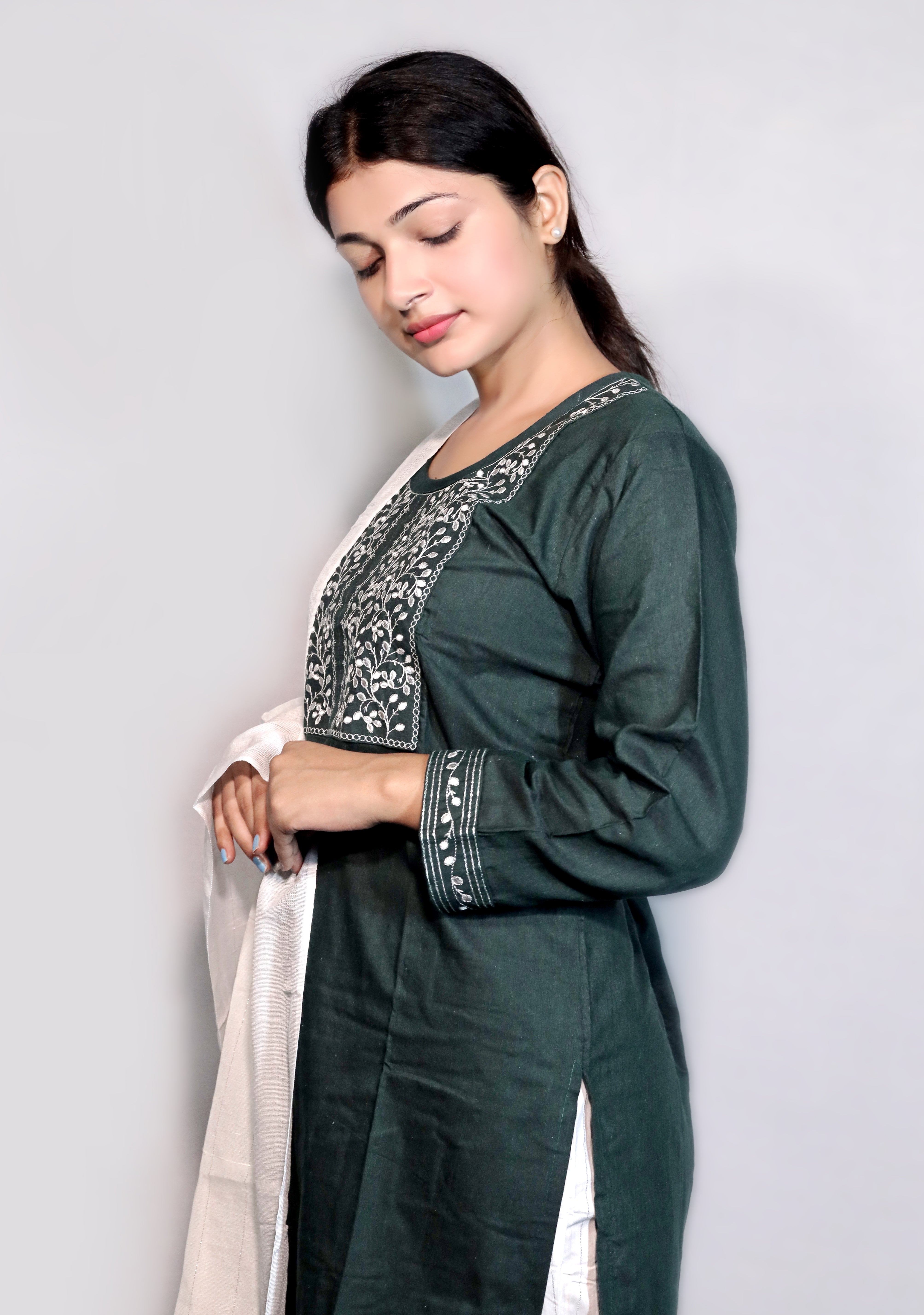 D - Square Embroidery Kurti Set