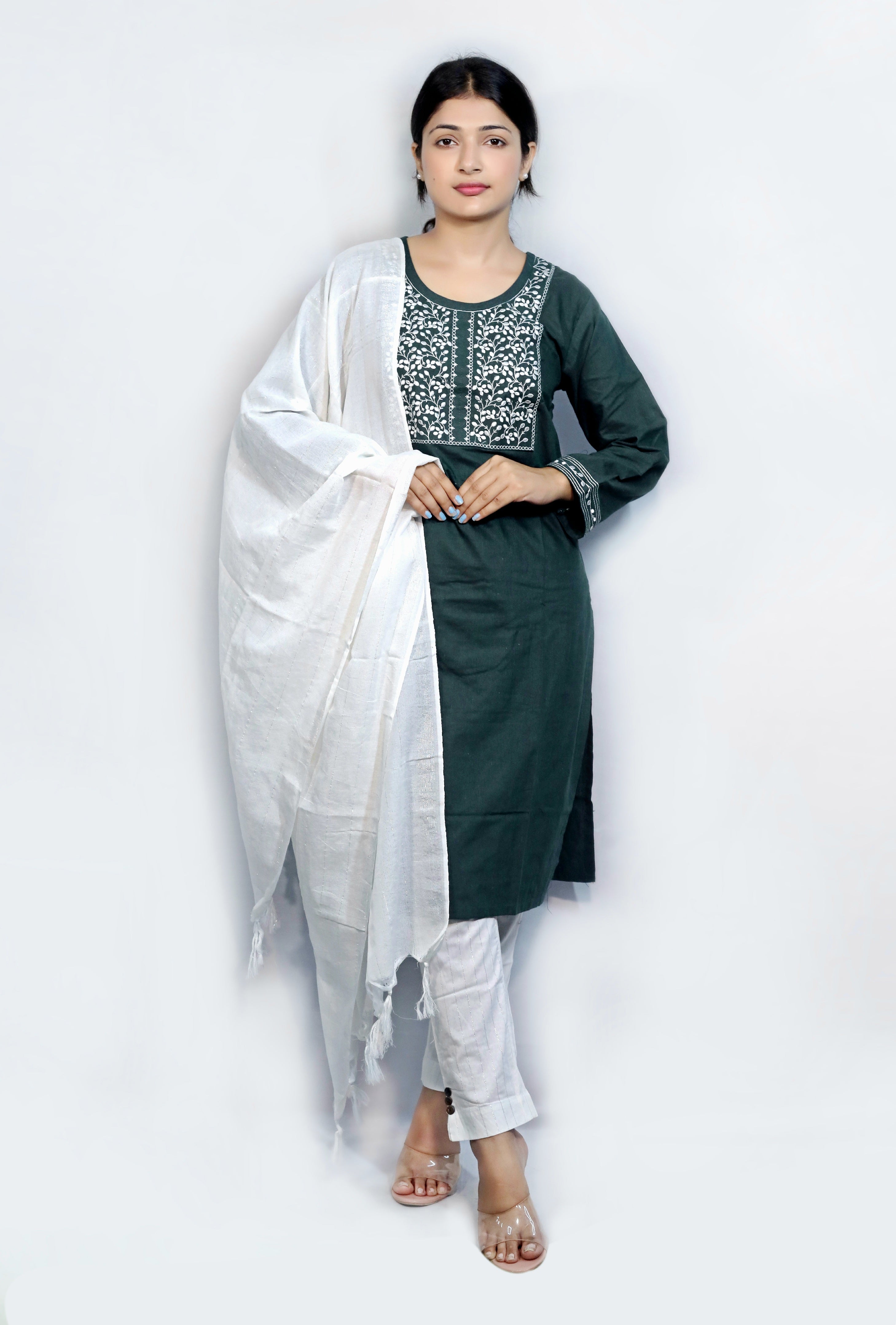 D - Square Embroidery Kurti Set