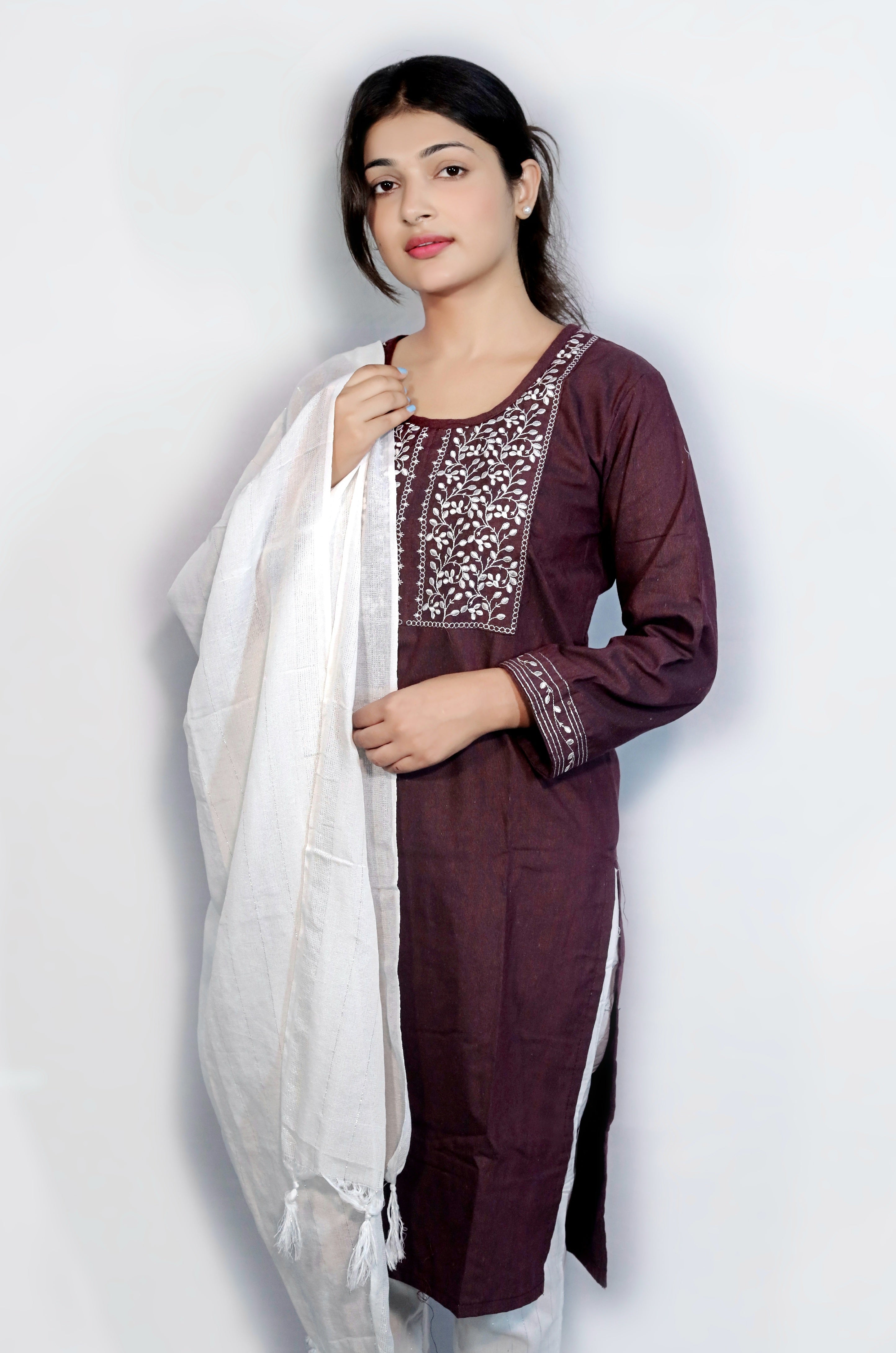 D - Square Embroidery Kurti Set