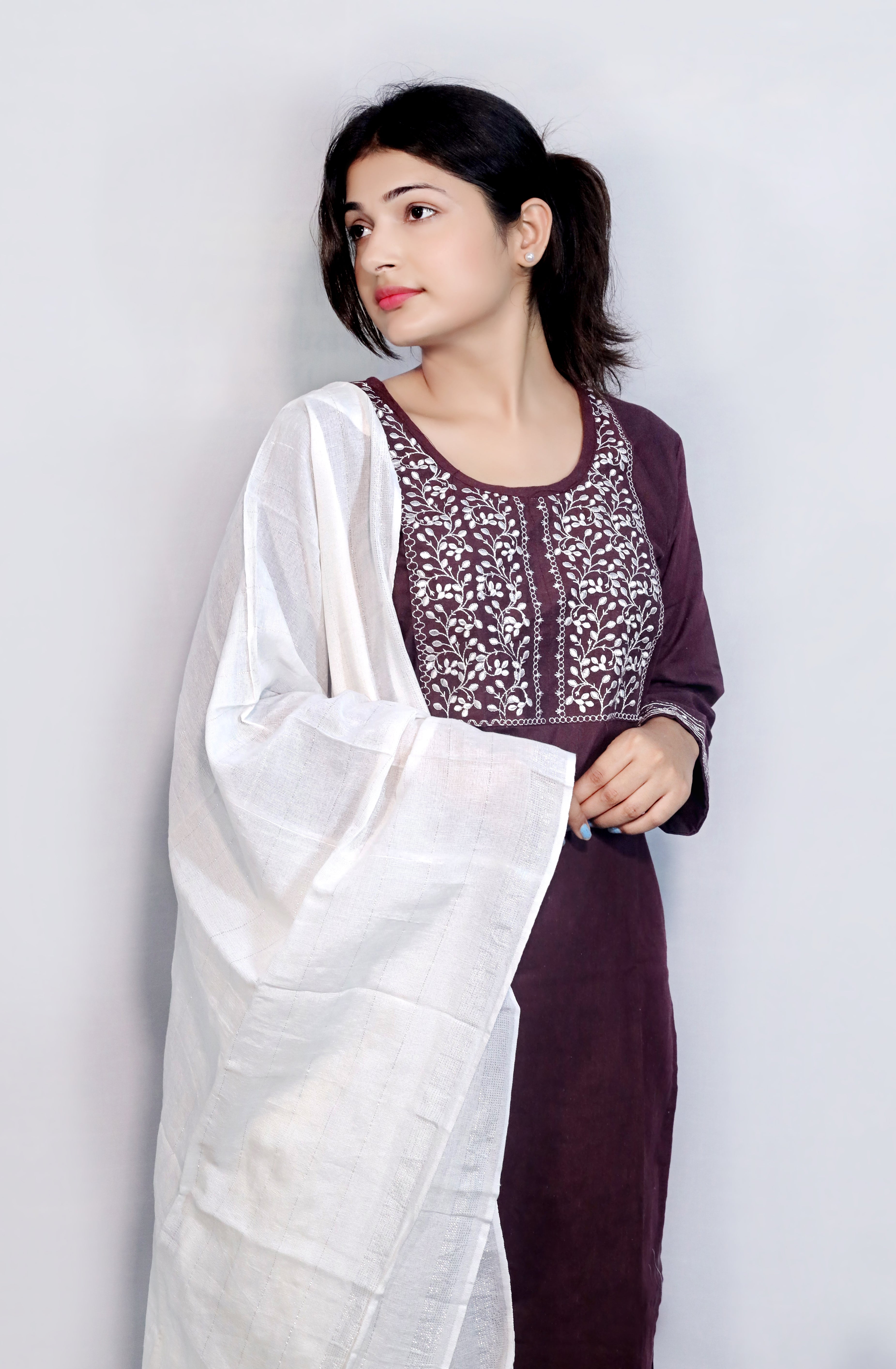 D - Square Embroidery Kurti Set