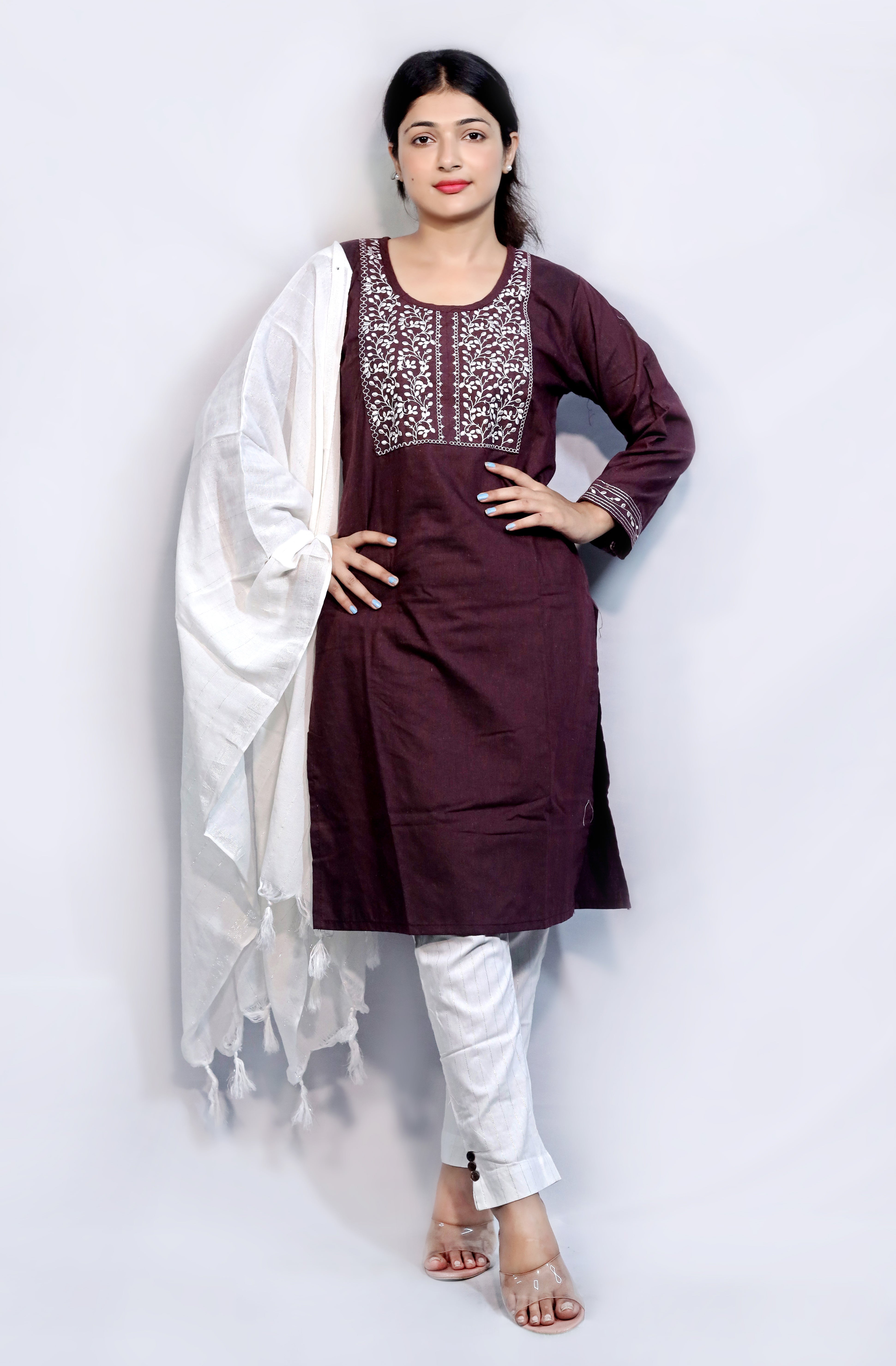 D - Square Embroidery Kurti Set