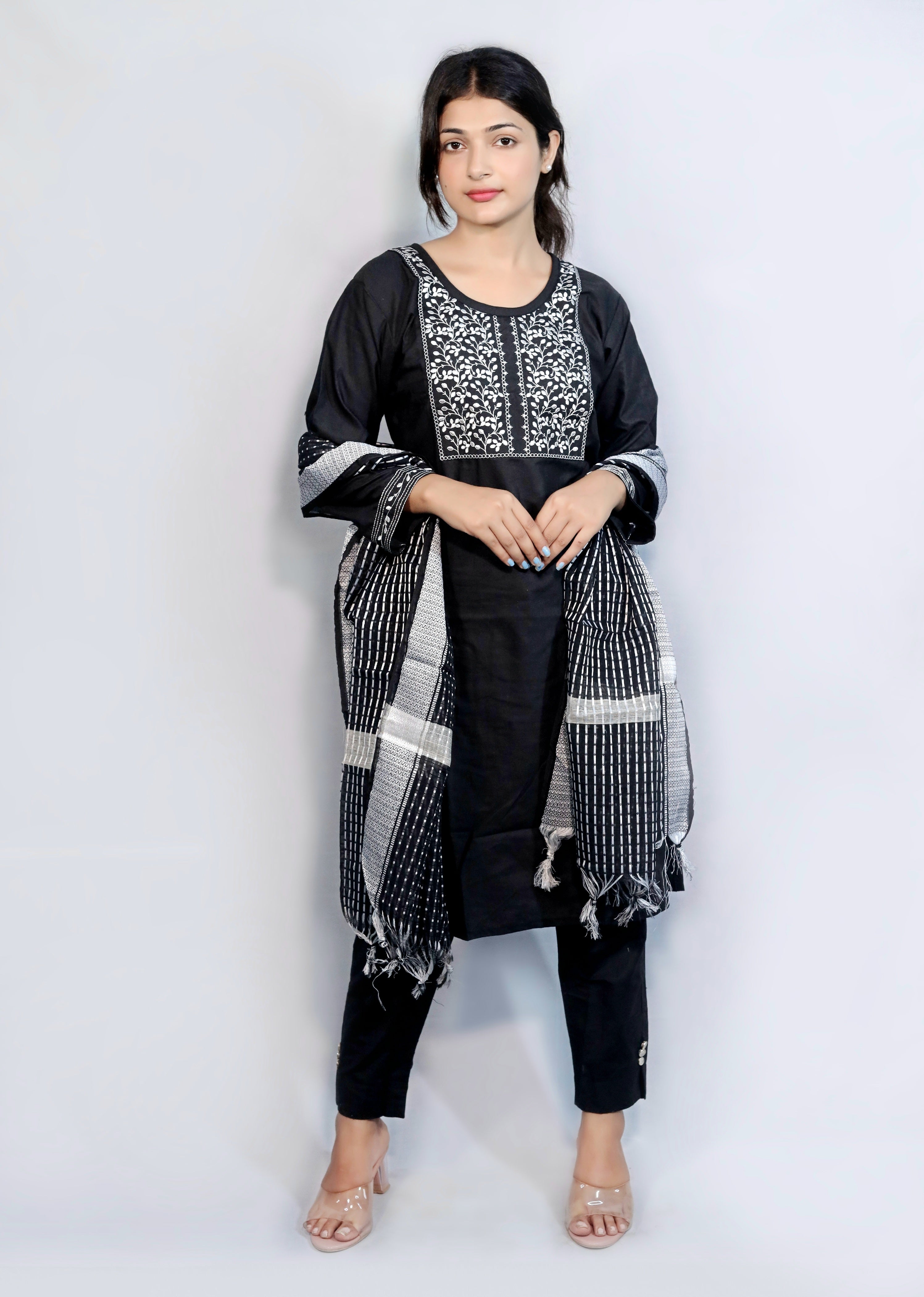 D - Square Embroidery Kurti Set