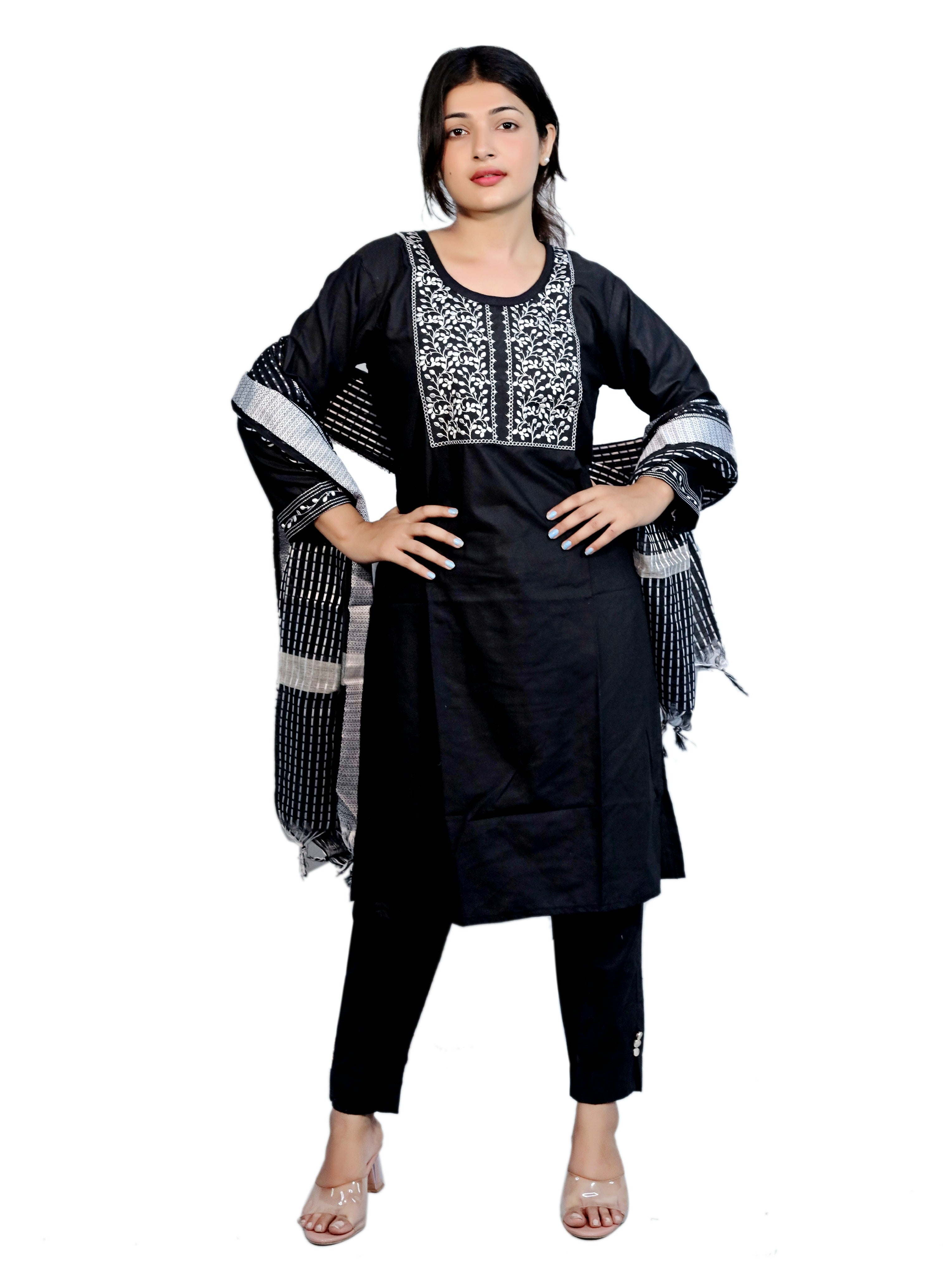 D - Square Embroidery Kurti Set